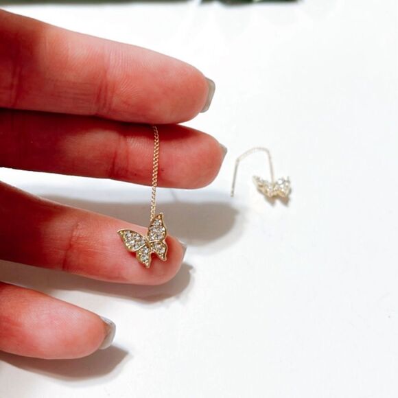 Butterfly threader earrings #678 - Picture 4 of 4